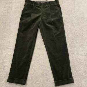 NWT‎ Todd Snyder Italian Corduroy Madison Trouser Mens 34x27 Green Cuffed FLAWS